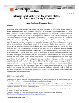 Informal Work Activity in the United States: Evidence from Survey Responses