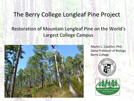 The Berry College Longleaf Pine Project