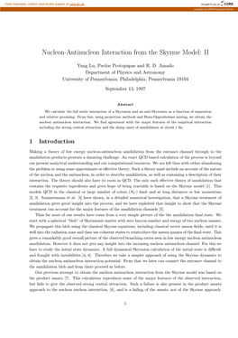 Nucleon-Antinucleon Interaction from the Skyrme Model: II