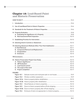 Chapter 18: Lead-Based Paint and Historic Preservation