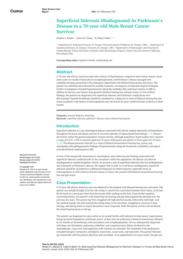 Superficial Siderosis Misdiagnosed As Parkinson's Disease in A