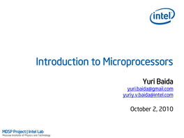 Introduction to Microprocessors