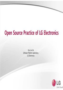 Open Source Practice of LG Electronics