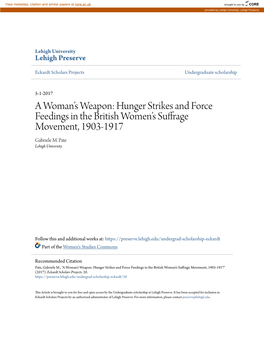Hunger Strikes and Force Feedings in the British Women's Suffrage