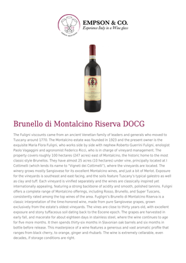 Brunello Di Montalcino Riserva DOCG