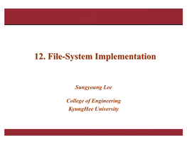 12. File-System Implementation