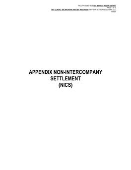 Appendix Non-Intercompany Settlement (Nics)