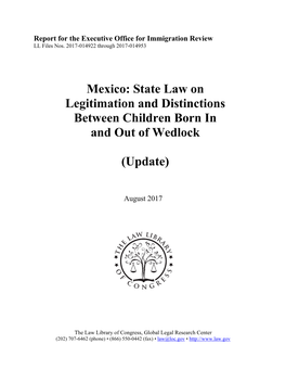 Mexico: State Law on Legitimation and Distinctions Between Children Born in and out of Wedlock