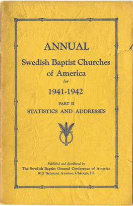 ANNUAL Swedish Baptist Churches of America for 19414942