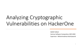 Analyzing Cryptographic Vulnerabilities on Hackerone