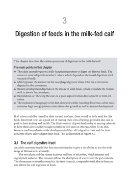 Digestion of Feeds in the Milk-Fed Calf