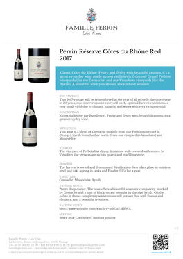 Perrin Réserve Côtes Du Rhône Red 2017