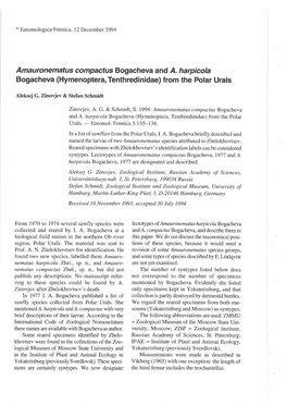 Amauronematus Compactus Bogacheva and A