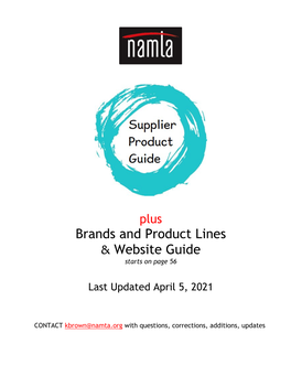 Brands and Product Lines & Website Guide