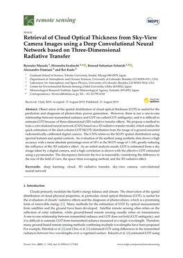 Retrieval of Cloud Optical Thickness from Sky-View Camera Images Using a Deep Convolutional Neural Network Based on Three-Dimensional Radiative Transfer