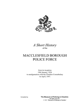 Macclesfield Borough Police Force