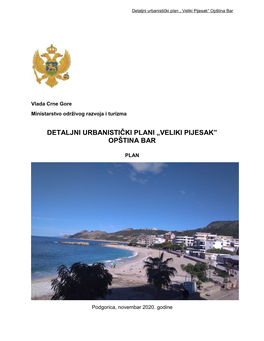 Detaljni Urbanistički Plani „Veliki Pijesak” Opština Bar