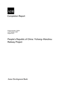 PCR: People's Republic of China: Yichang–Wanzhou Railway Project