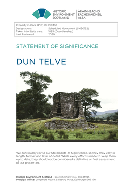 Dun Telve Statement of Significance