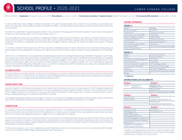 School Profile – 2020-2021 L O Wer C a Nada Co Llege