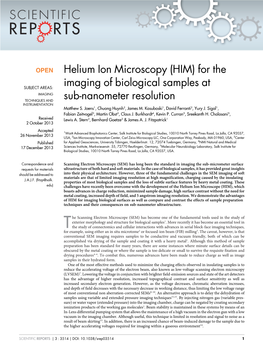 Helium Ion Microscopy (HIM) for The
