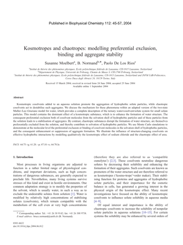 Kosmotropes and Chaotropes: Modelling Preferential Exclusion, Binding and Aggregate Stability