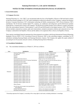 Samsung Electronics Co., Ltd. and Its Subsidiaries NOTES