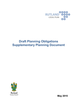 Draft Planning Obligations Supplementary Planning Document