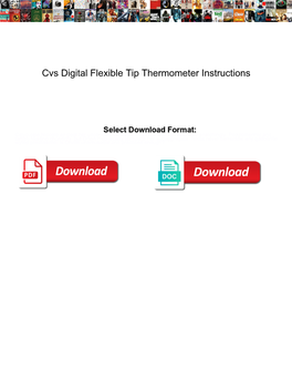 Cvs Digital Flexible Tip Thermometer Instructions