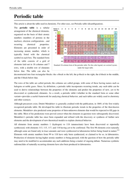 Periodic Table 1 Periodic Table