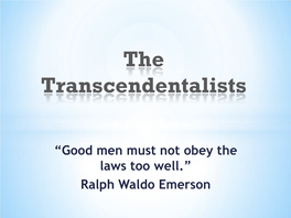 The Transcendentalists