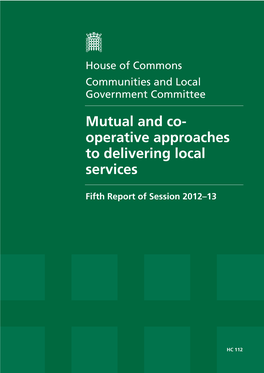 Mutual and Co- Operative Approaches to Delivering Local