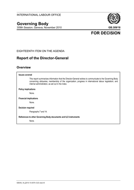 Report of the Director-General