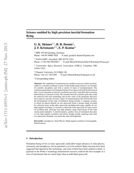 Science Enabled by High Precision Inertial Formation Flying