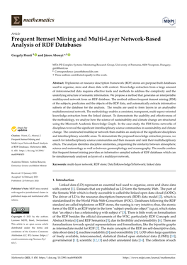 Frequent Itemset Mining and Multi-Layer Network-Based Analysis of RDF Databases