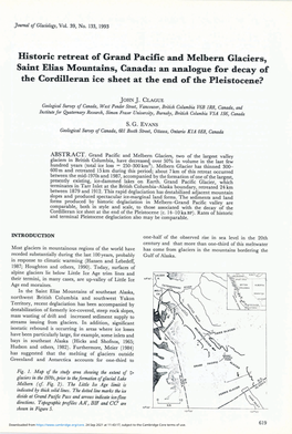 Historic Retreat of Grand Pacific and Melbern Glaciers, Saint Elias