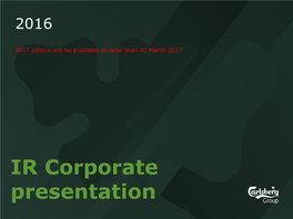 IR Corporate Presentation Agenda