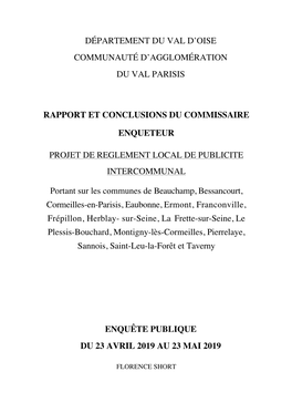 Département Du Val D'oise Communauté D