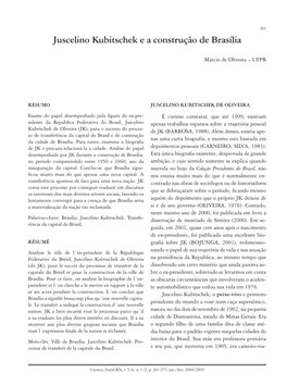 Juscelino Kubitschek E a Construção De Brasília 261 Juscelino Kubitschek E a Construção De Brasília