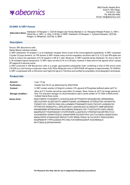 32-6465: IL18R1 Human Description Product Info