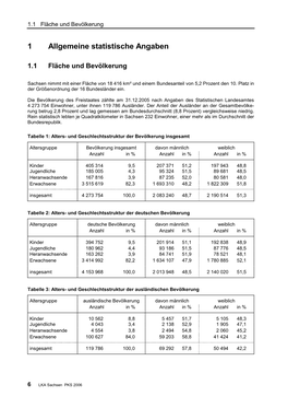 1.1 Fläche Und Bevölkerung 6