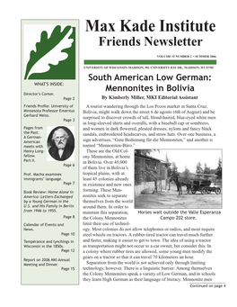 Newsletter Summer 2006