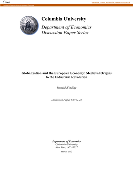 Globalization and the European Economy: Medieval Origins to the Industrial Revolution