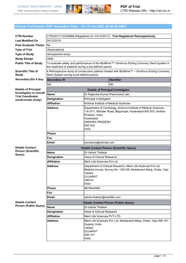 CTRI Trial Data