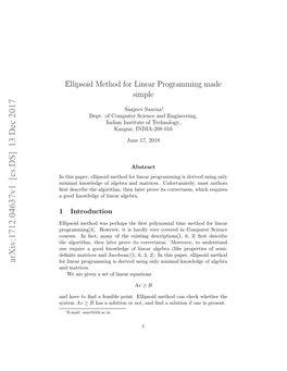 Ellipsoid Method for Linear Programming Made Simple