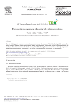 Comparative Assessment of Public Bike Sharing Systems