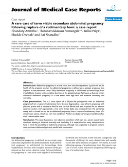 Journal of Medical Case Reports Biomed Central