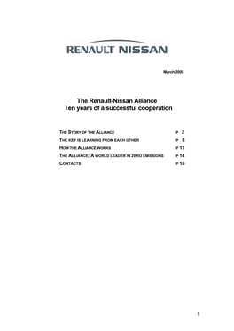 The Renault-Nissan Alliance Ten Years of a Successful Cooperation