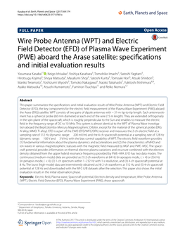 (EFD) of Plasma Wave Experiment (PWE) Aboard the Arase Satellite