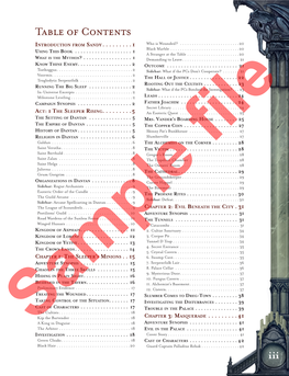 Table of Contents